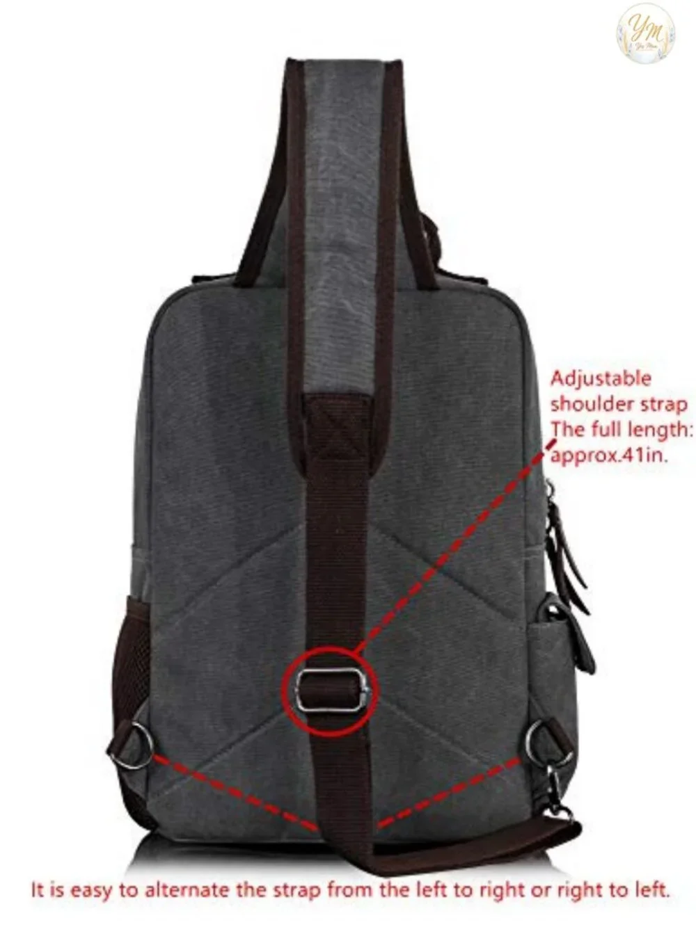 Canvas Messenger Bag Crossbody Sling for Travel Work Laptop